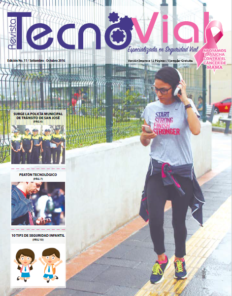 Portada de la Revista Tecnovial, especializada en temas de seguridad vial y tecnología vial.